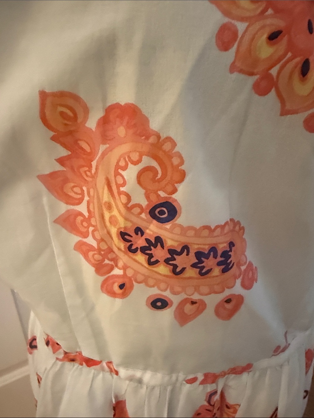 Talbots Sun Dress Womens Paisley Pink Coral Preppy Casual Elegance Country Club - Picture 7 of 9